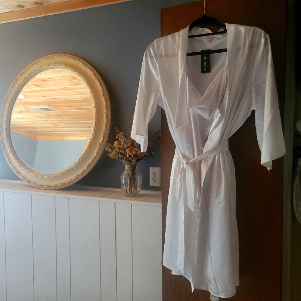 Satin dress and robe